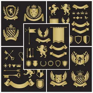 金色标签标贴,免抠元素