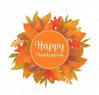 感恩节树叶标签