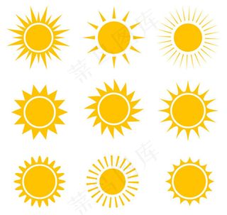 太阳图标矢量,免抠元素