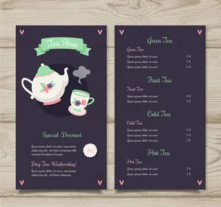 创意茶馆菜单