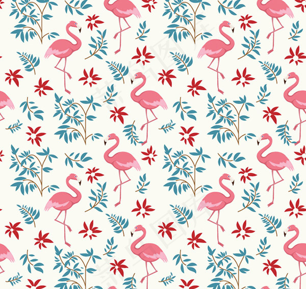 火烈鸟无缝背景