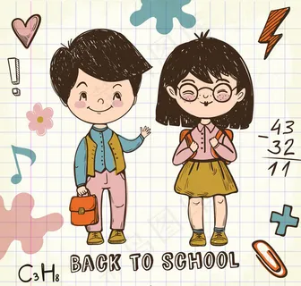 微笑男孩和女孩