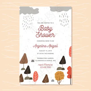 婴儿送礼会邀请卡