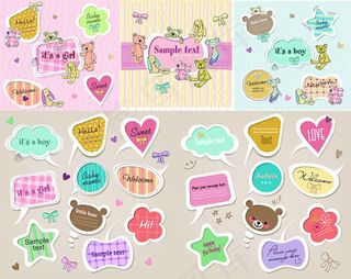 卡通边框标签,免抠元素