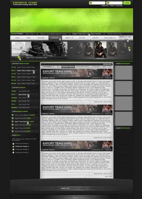 国外游戏模板psd模版下载