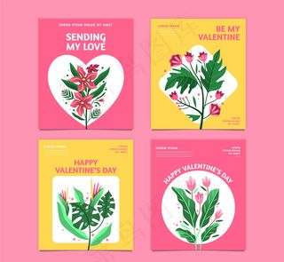 情人节花卉卡片