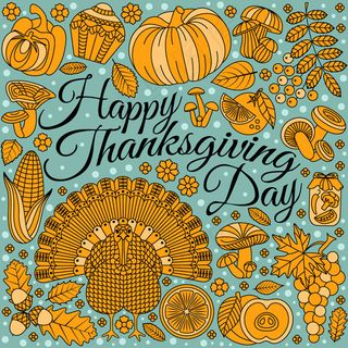 感恩节火鸡和南瓜