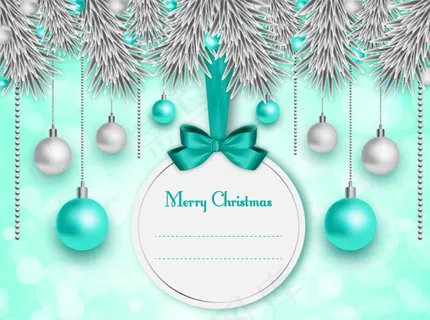 圣诞吊球松枝卡片