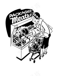 超市购物的女子