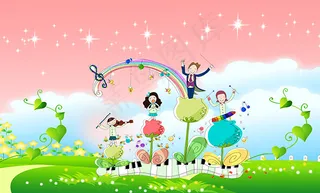 卡通演奏家插画