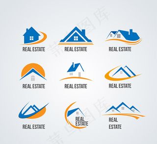 蓝色房地产标志