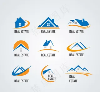 蓝色房地产标志