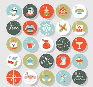 圣诞月月历矢量