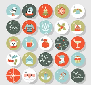 圣诞月月历矢量