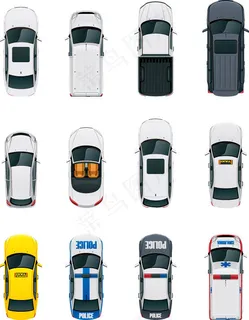 汽车俯视图矢量