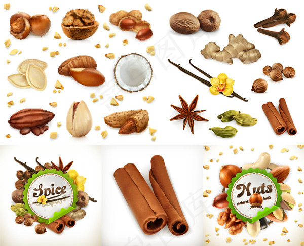 水果干果标签,免抠元素