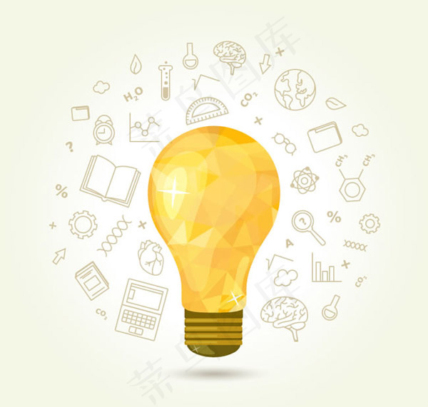 灯泡与教育元素