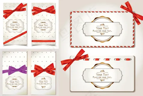 节日丝带卡片