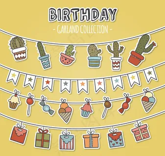 彩绘生日派对挂旗