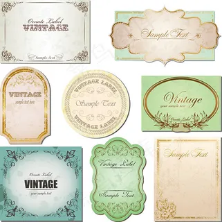 欧式复古标签,免抠元素,背景元素