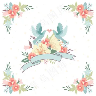 爱情鸟婚礼花朵 爱情鸟婚礼花朵