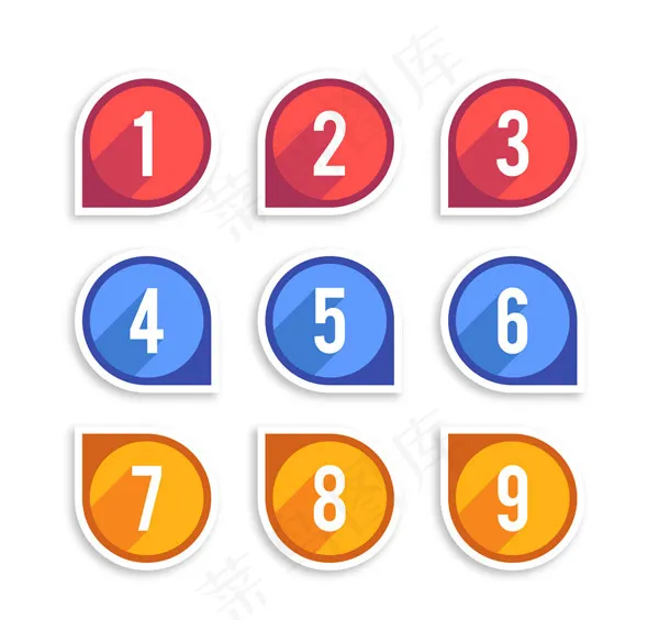 彩色数字艺术字ai矢量模版下载