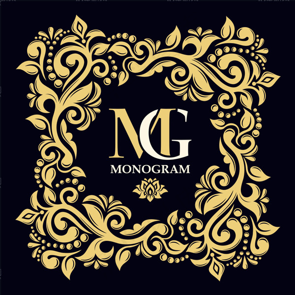 金色方形花纹边框