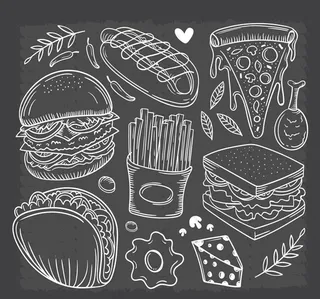 美味粉笔绘快餐