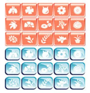 矢量花系列按钮