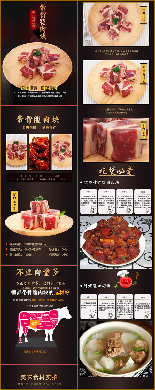牛肉详情页psd模版下载