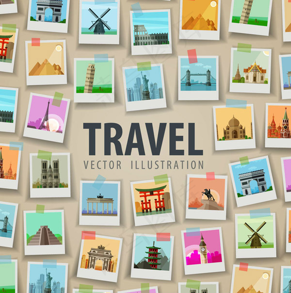 环球旅行照片墙