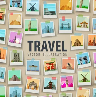 环球旅行照片墙