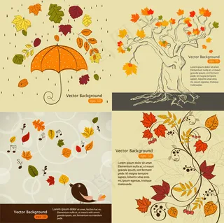 手绘枫叶背景,背景元素