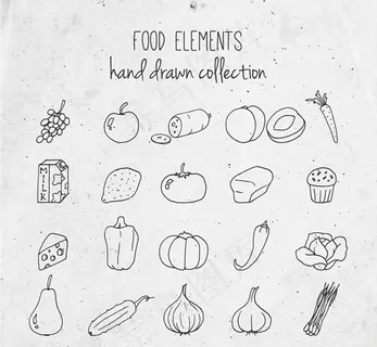 素描蔬菜水果 素描蔬菜水果