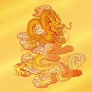 金黄古典龙纹PSD