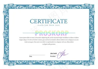蓝色证书设计