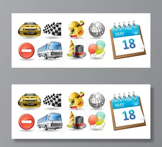 汽车娱乐日历图标,免抠元素