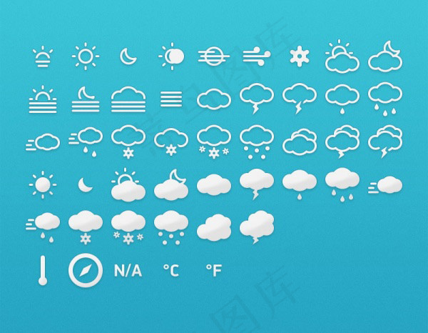 天气图标PSD,免抠元素