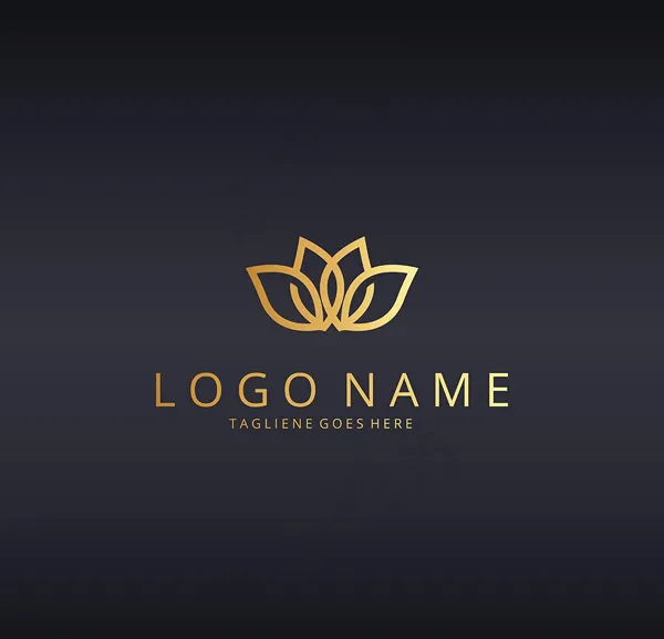 金色抽象花朵logoeps,ai矢量模版下载