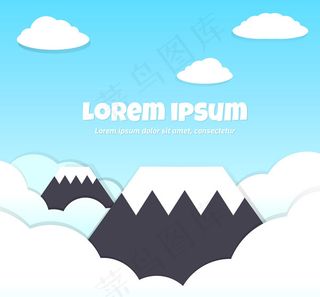 云中的雪山风景