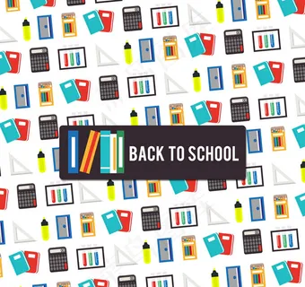 返校文具无缝背景