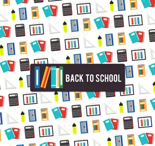 返校文具无缝背景