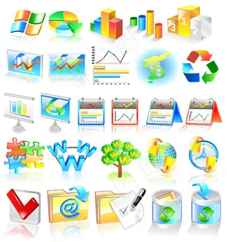 金融统计类图标,免抠元素