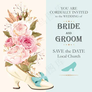 高跟鞋请柬贺卡