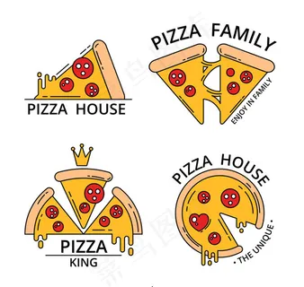 彩绘披萨餐馆标志