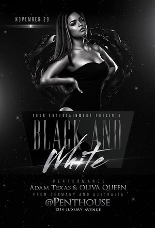 黑白欧美酒吧海报