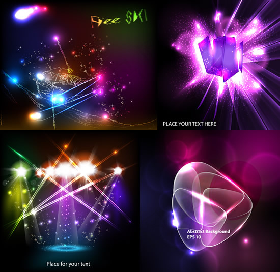 奇幻光效背景,背景元素eps,ai矢量模版下载