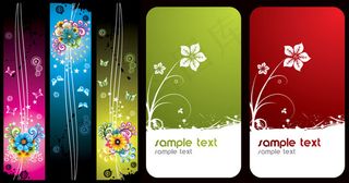 蝴蝶与花朵卡片