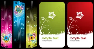 蝴蝶与花朵卡片