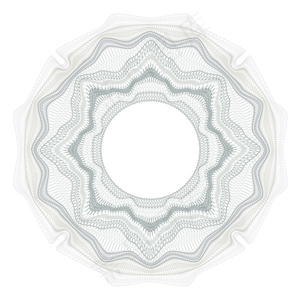 圆形对称防伪花纹